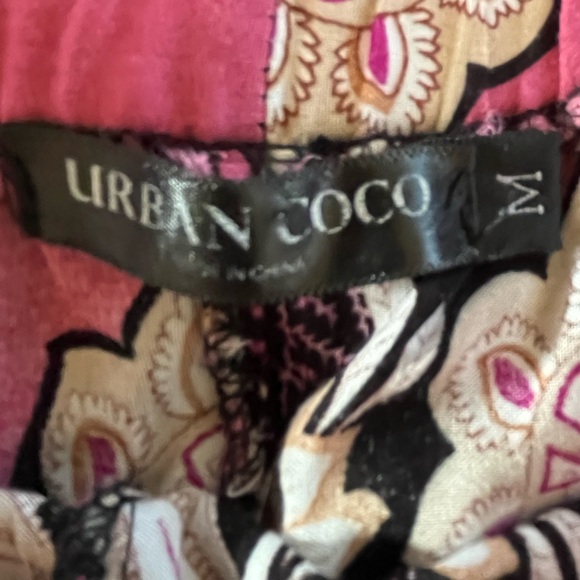 Urban Coco Black and Pink Patterned Pants - Picture 4 of 5